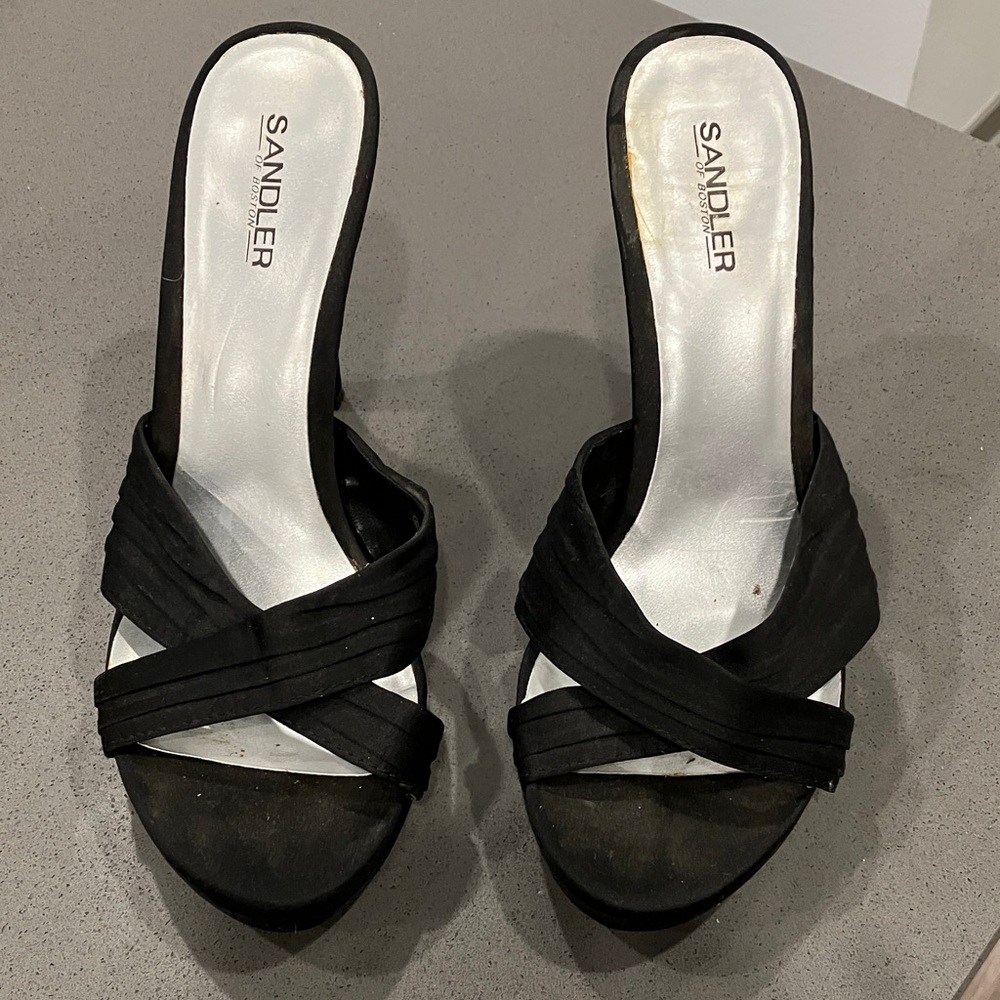 Sandler Black Crisscross Mules